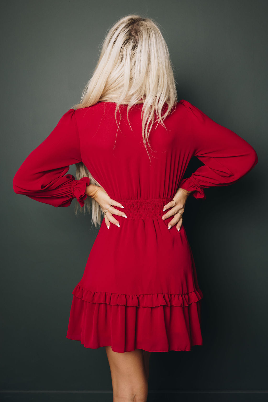 Janet Knotted Tiered Dress-UHXSW-BURGUNDY-SMALL-Urbanheer