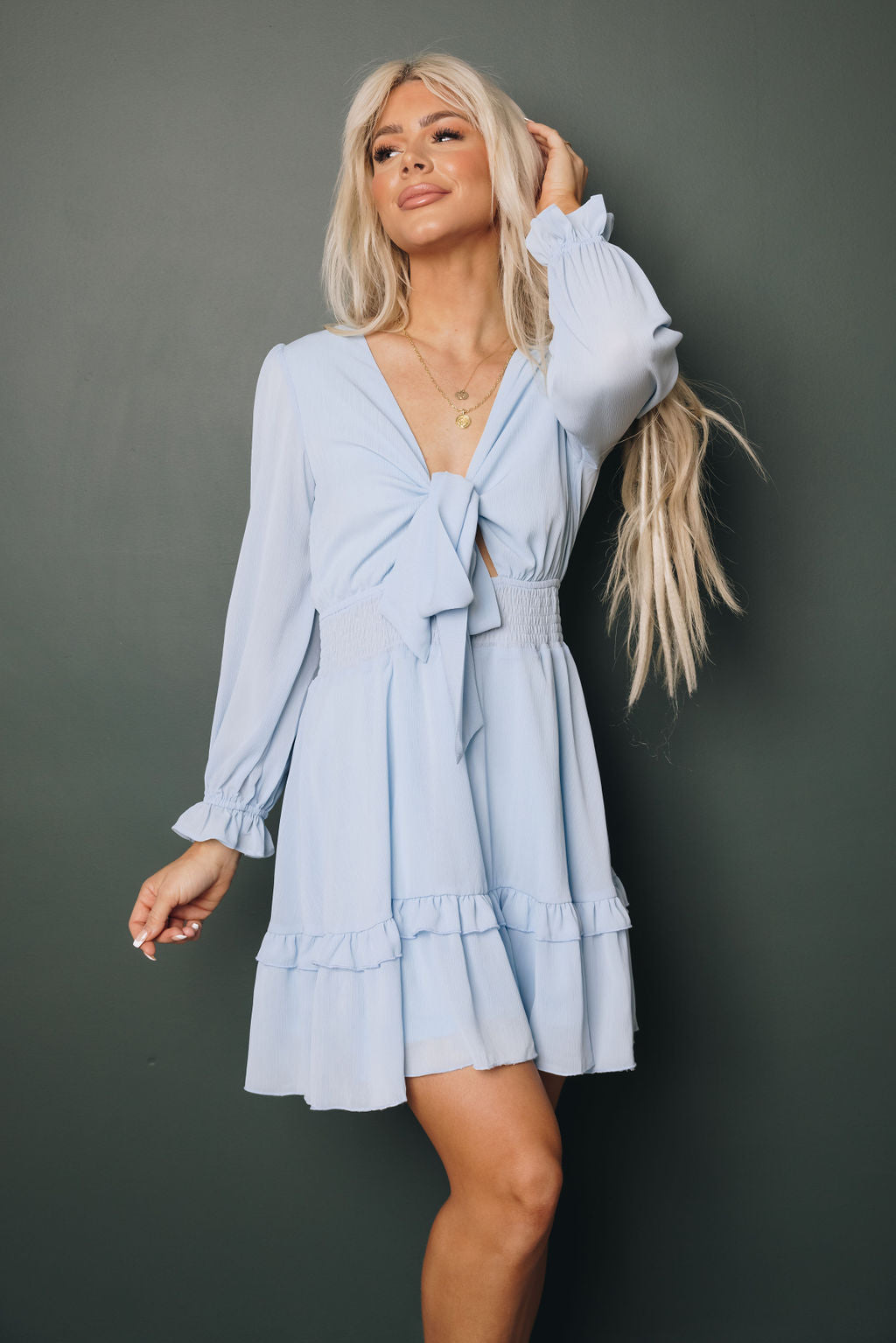 Janet Knotted Tiered Dress-UHXSW-BURGUNDY-SMALL-Urbanheer