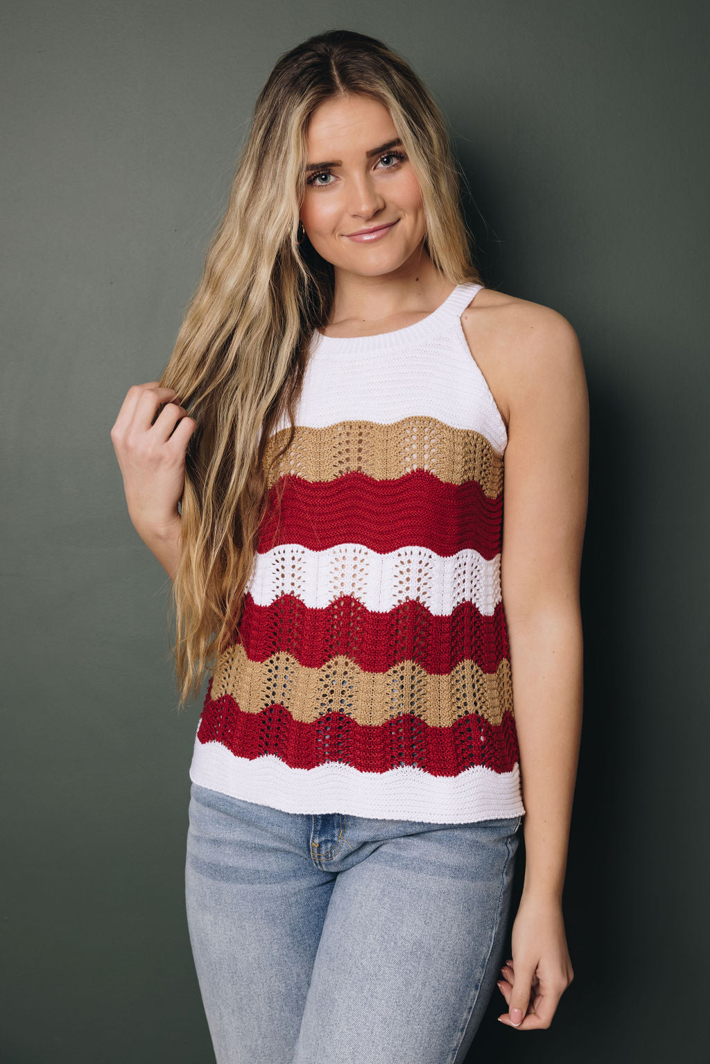 Bella Knit Tank Top-UHXSW-RED-MEDIUM-Urbanheer