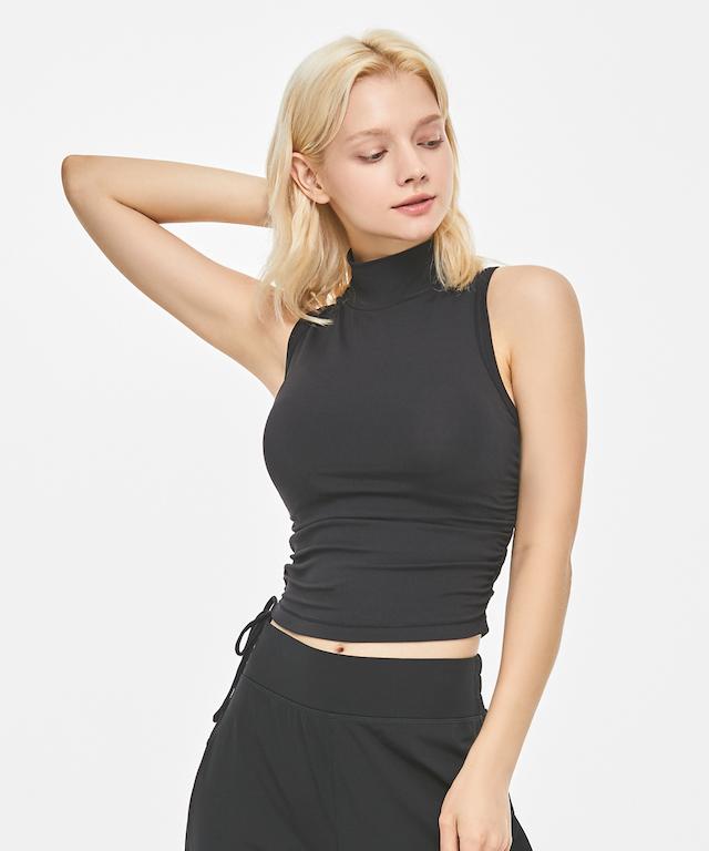 Shrink High Neck Tank Top-Clothing - Women-Mulawear-4-Black-Urbanheer