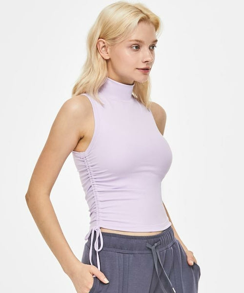 Shrink High Neck Tank Top-Clothing - Women-Mulawear-4-Cream Lilac-Urbanheer