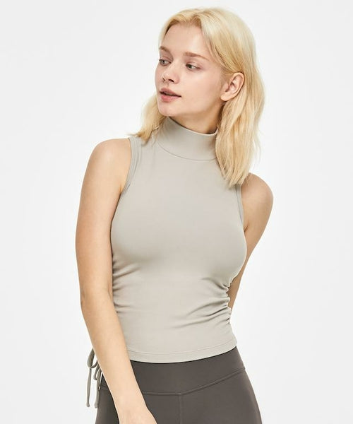 Shrink High Neck Tank Top-Clothing - Women-Mulawear-4-Silver Grey-Urbanheer