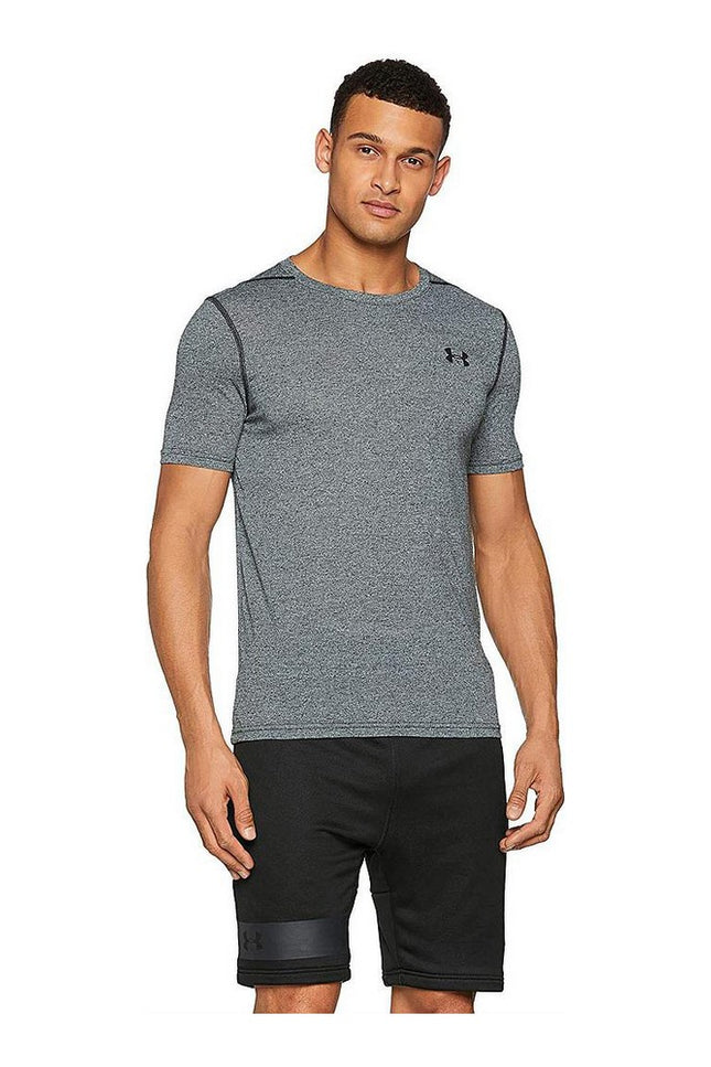 Men's Short Sleeved Compression T-shirt Under Armour 1289588-006 Grey-Clothing - Men-Under Armour-Urbanheer