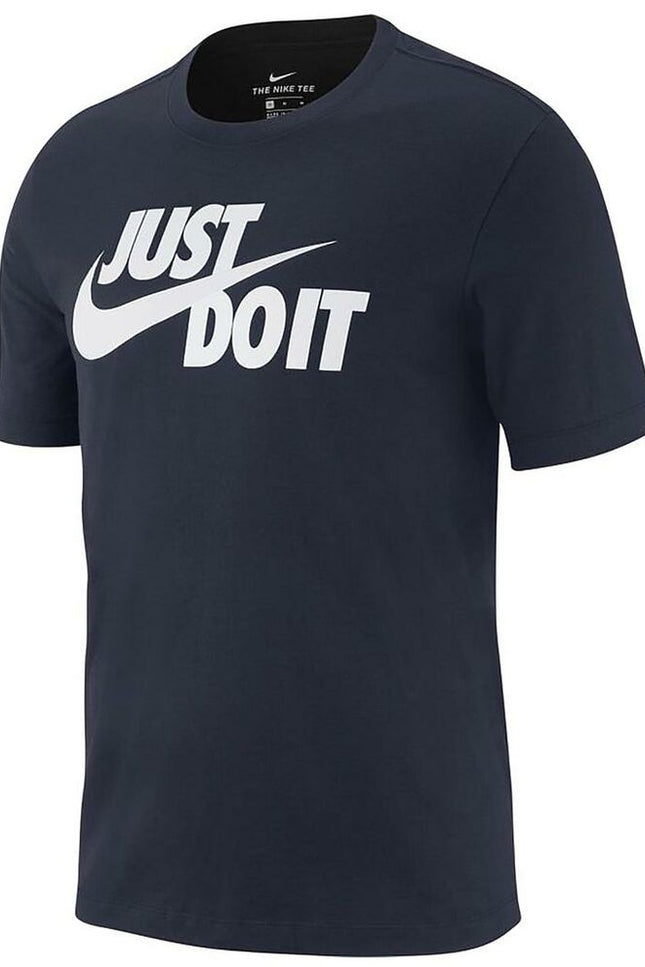 Men’s Short Sleeve T-Shirt Nike AR5006 451 Navy Blue-Nike-Urbanheer