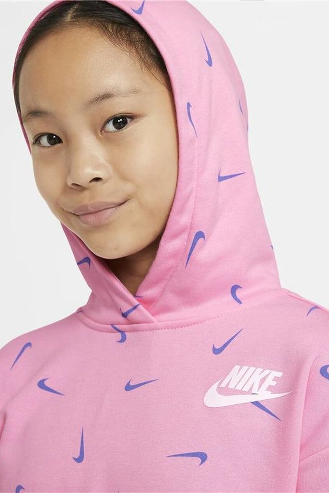 Hooded Sweatshirt For Girls Nike Print Pink-Nike-13-15 Years-Urbanheer