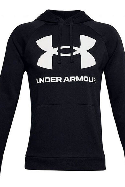 Men’s Hoodie Under Armour Rival Fleece Big Logo Black-Under Armour-Urbanheer