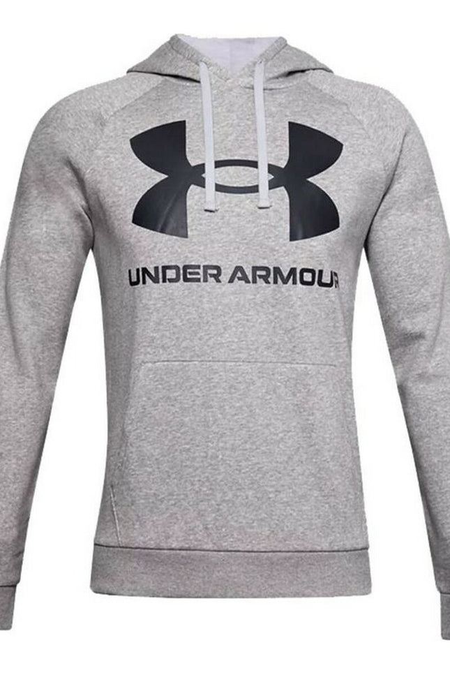 Men’S Hoodie Under Armour Rival Big Logo Light Grey-Under Armour-Urbanheer