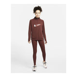 Women's long sleeve T-shirt Nike Dri-FIT Swoosh Run Brown