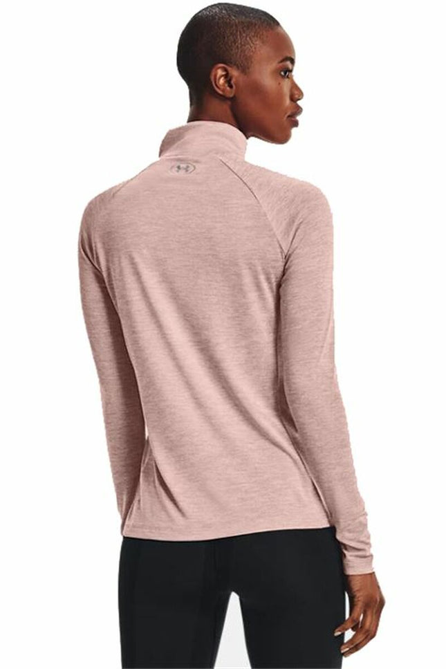Women’S Short Sleeve T-Shirt Under Armour Tech 1/2 Zip Pink-Under Armour-Urbanheer