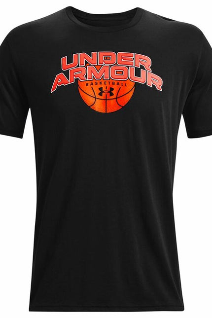 Short-sleeve Sports T-shirt Under Armour Basketball Branded Wordmark Black-Clothing - Men-Under Armour-Urbanheer