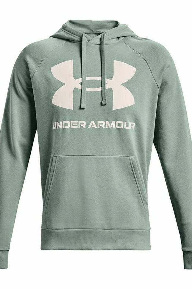 Men’S Hoodie Under Armour Rival Big Logo Green-Clothing - Men-Under Armour-Urbanheer