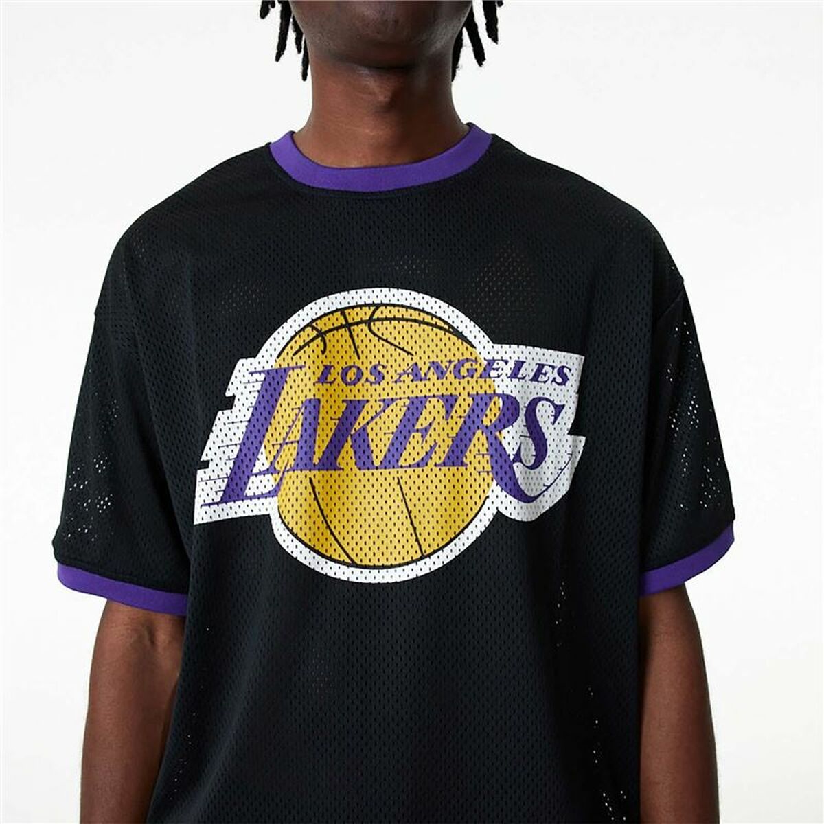 Basketball shirt New Era Mesh LA Lakers Black-Sports | Fitness > Sports material and equipment > Sports t-shirts-New Era-S-Urbanheer