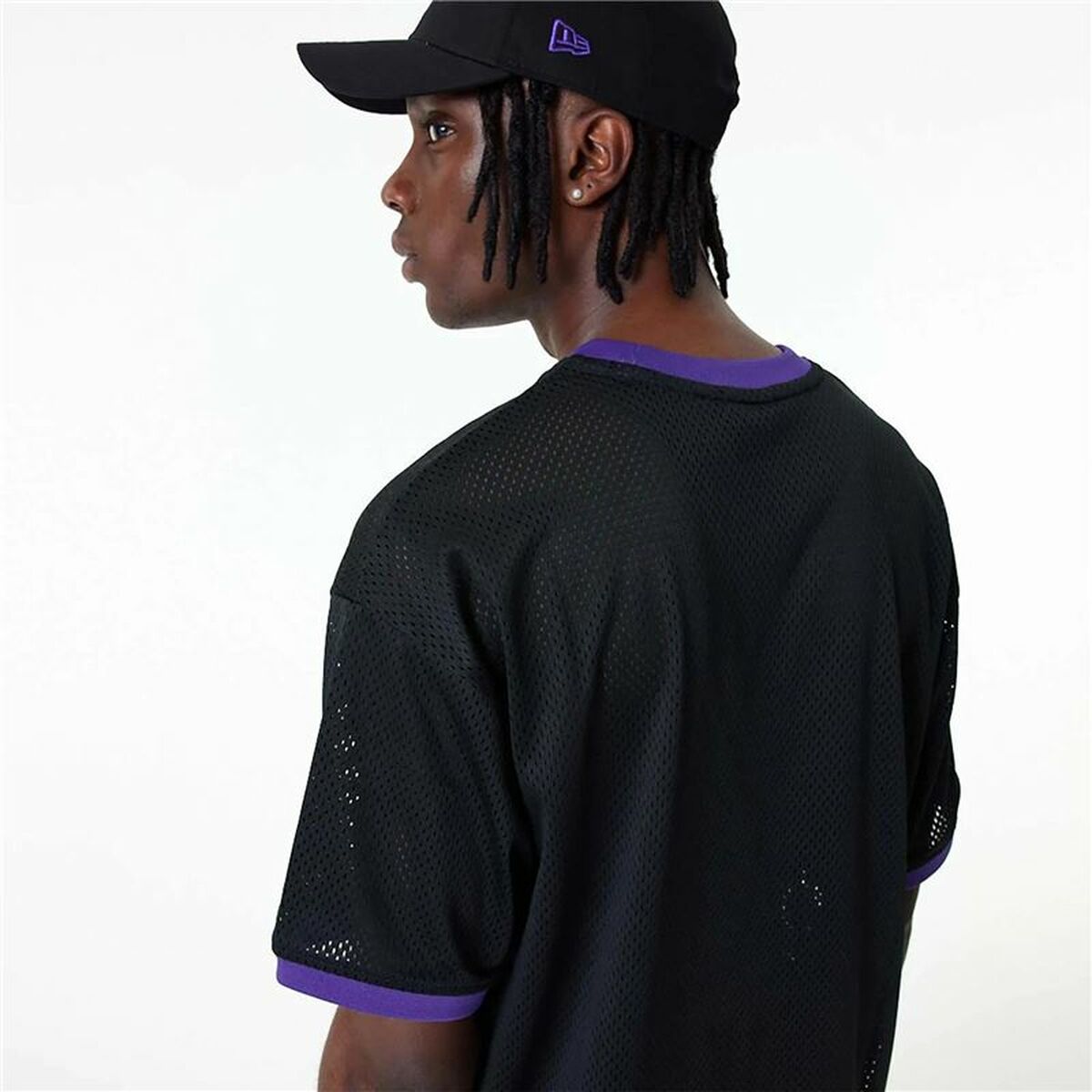 Basketball shirt New Era Mesh LA Lakers Black-Sports | Fitness > Sports material and equipment > Sports t-shirts-New Era-S-Urbanheer