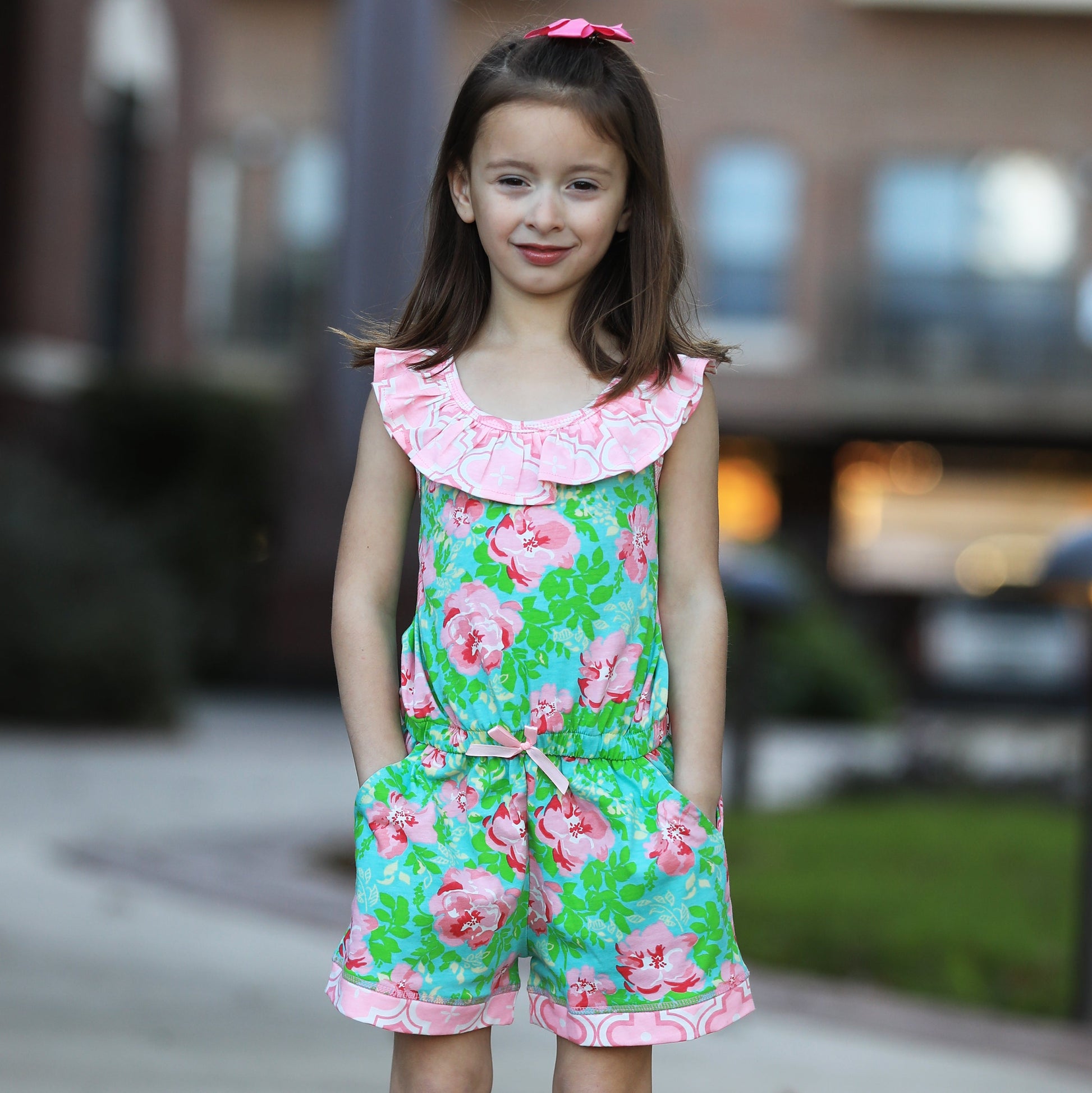 Annloren Little Big Girls Jumpsuit Shabby Chic Floral Spring Summer Romper Sizes 2/3T - 11/12-AnnLoren-2-3T-Urbanheer