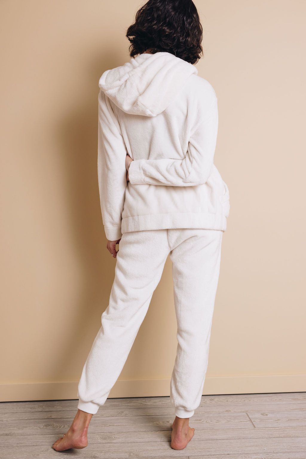 Oem On The Way Fleece Loungewear Set-UHXSW-WHITE-XL-Urbanheer