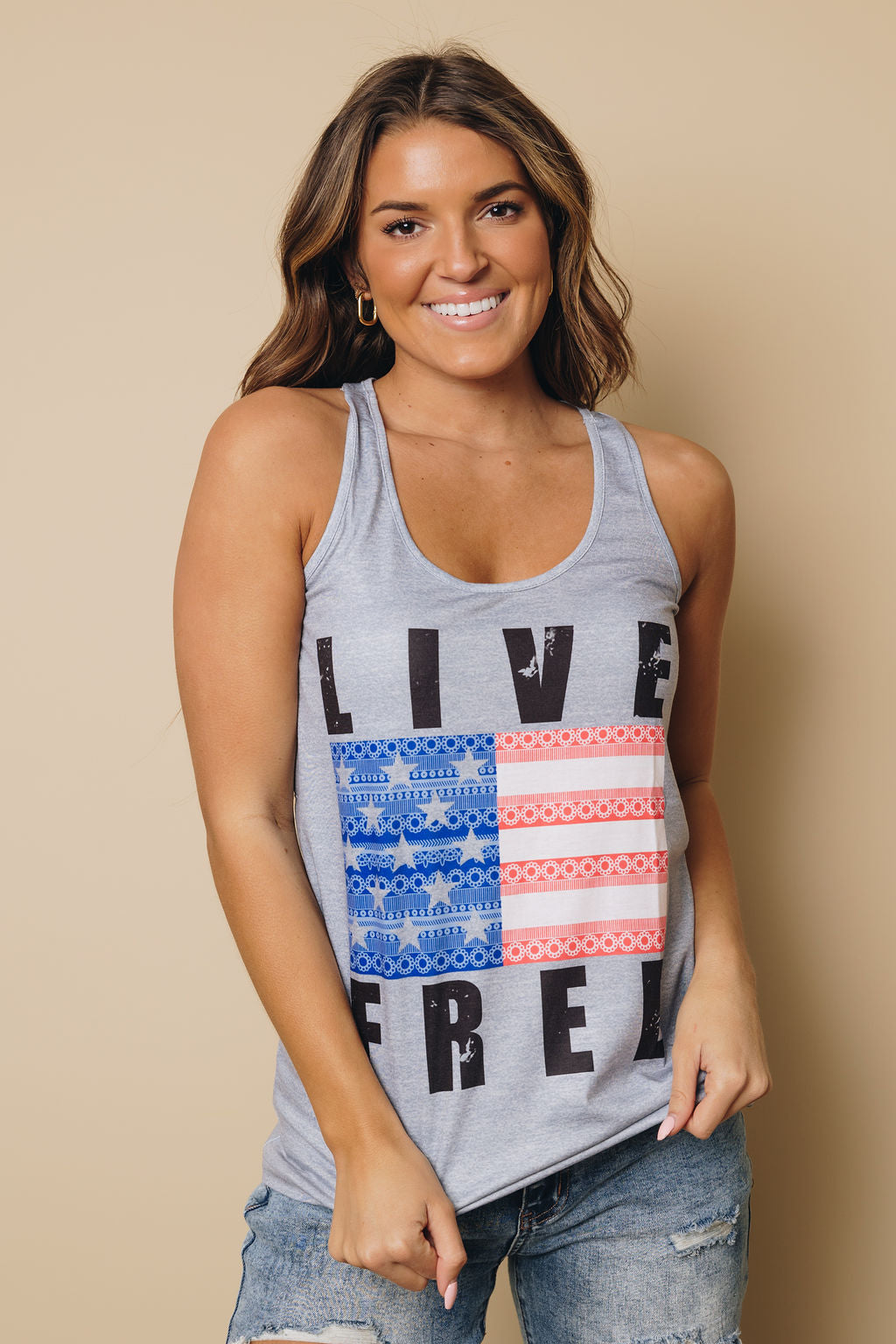 Live Free Tank Top-UHXSW-GRAY-SMALL-Urbanheer