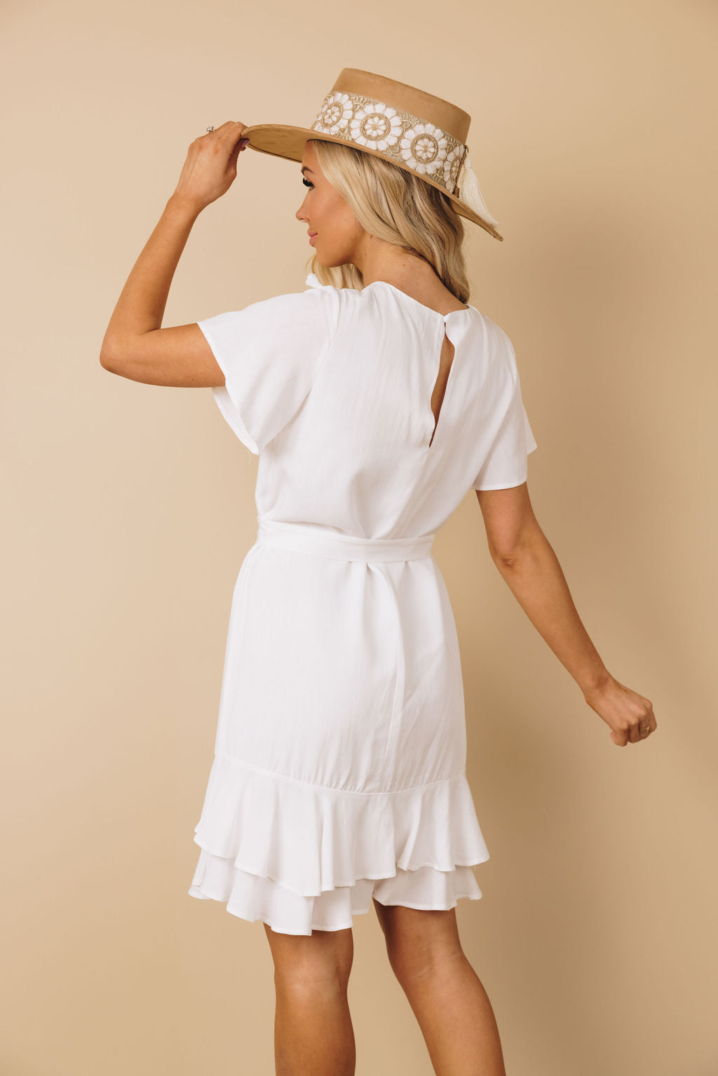 Let'S Dance Tassel Wrap Dress-UHXSW-WHITE-XL-Urbanheer