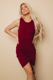 Sunny Ruched Rib Knit Dress-UHXSW-SMALL-Urbanheer