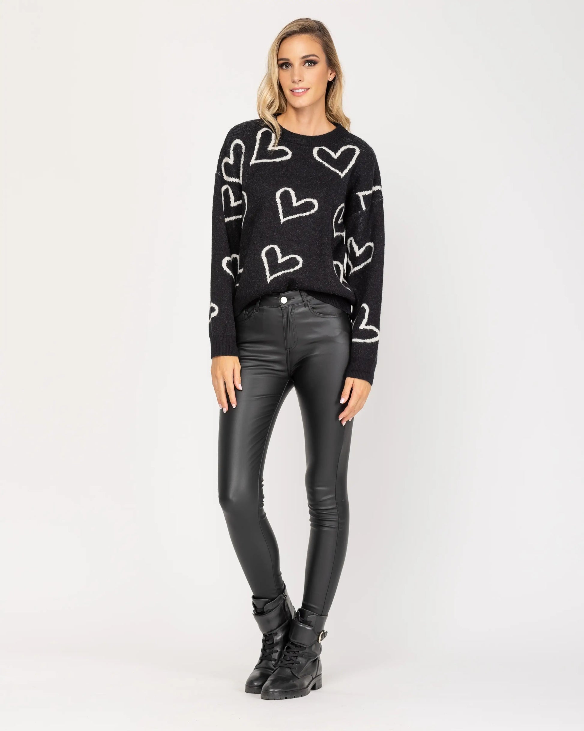 Knitted Sweater With Hearts.-Tantra-S-Urbanheer
