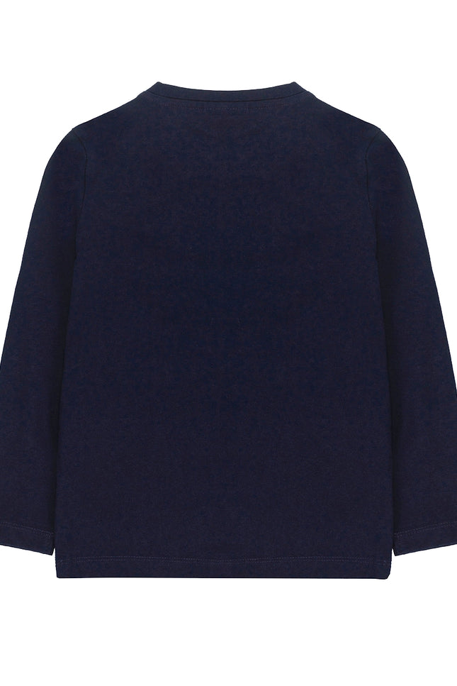 Ubs2 Boy'S T-Shirt In Navy Blue Cotton Jersey, Sleeve-UBS2-Urbanheer