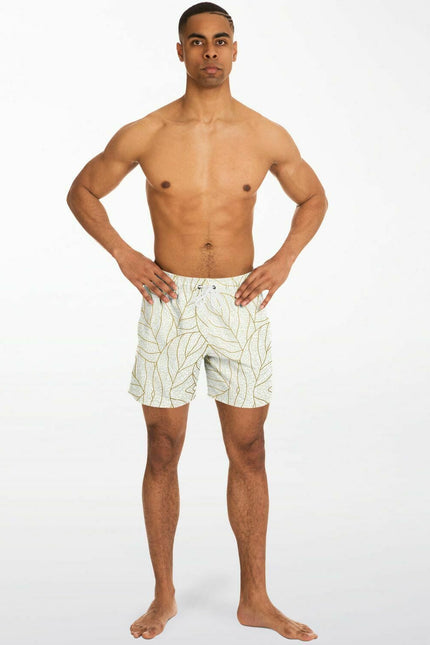 Abstract Gold Leaf 5.5" Men Swim Shorts