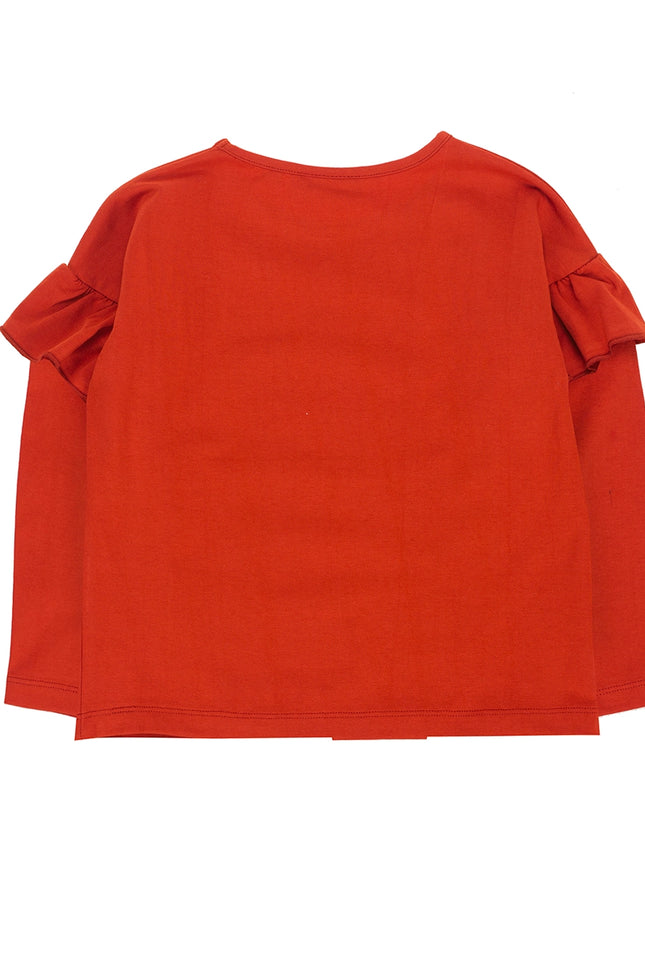 Girl'S T-Shirt In Stretch Cotton Fabric In Orange-UBS2-Urbanheer