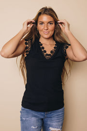 Linda Lace Crochet Tank Top-UHXSW-BLACK-SMALL-Urbanheer