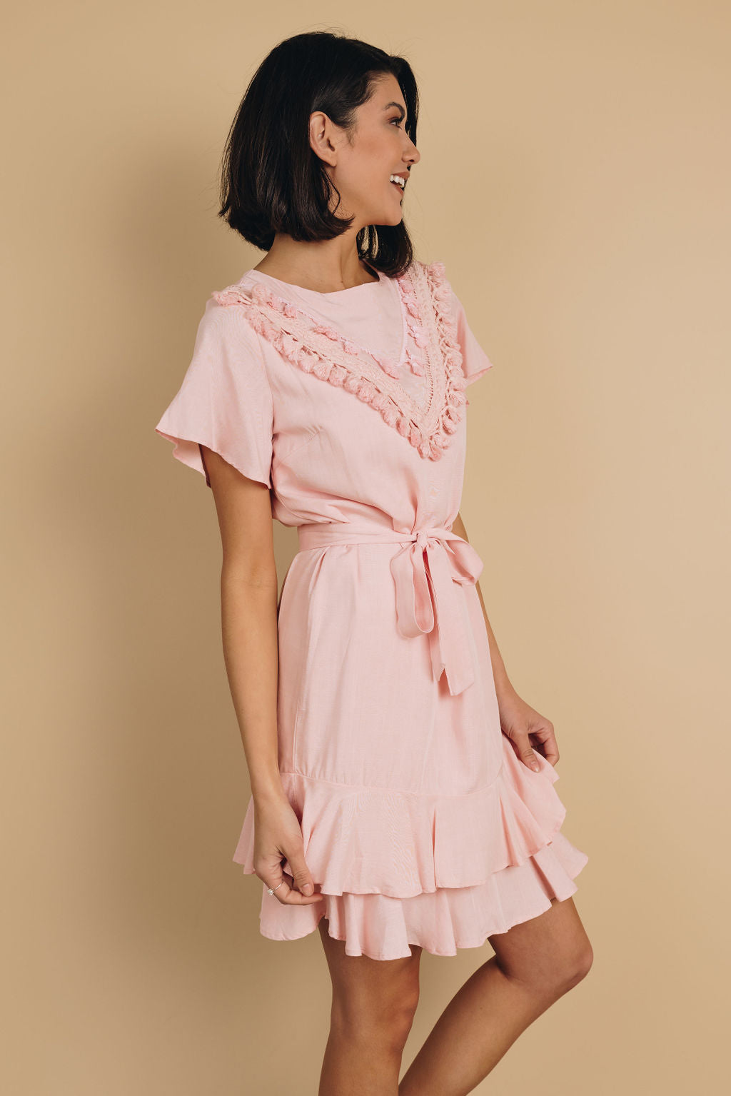 Let'S Dance Tassel Wrap Dress-UHXSW-WHITE-XL-Urbanheer