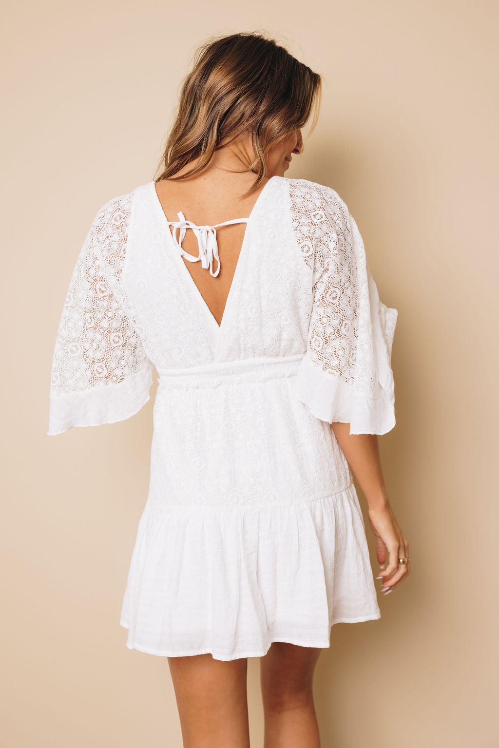 Amelia Lace Crochet Mini Dress-UHXSW-SMALL-Urbanheer