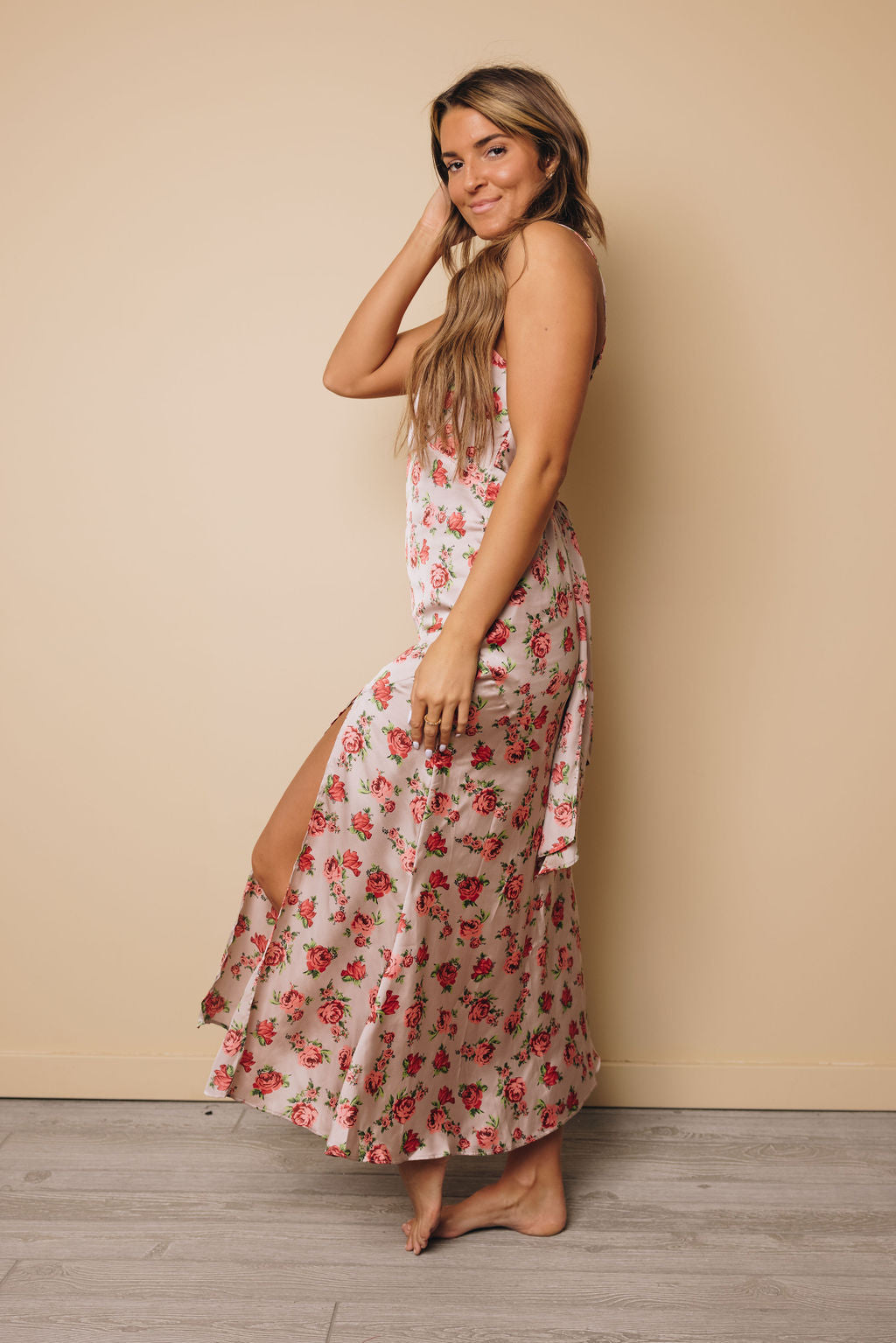 Anna Rose Satin Maxi Dress-UHXSW-SMALL-Urbanheer