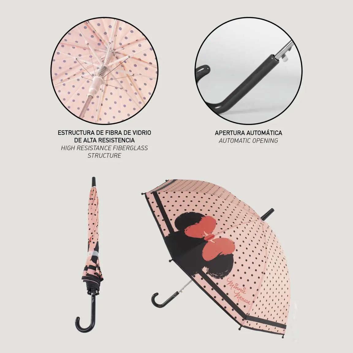 Eva Minnie Automatic Umbrella.-Mastoys-Urbanheer