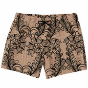 Black & Nude Lace 5.5" Men Swim Trunks-Subliminator-XS-Urbanheer