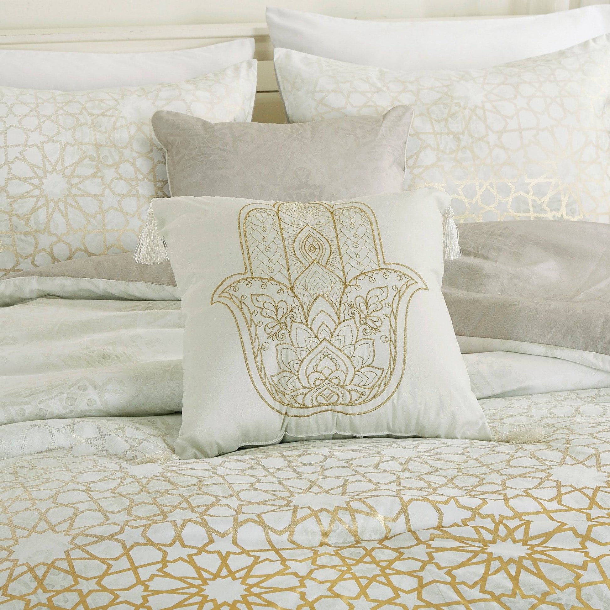 Royal Gold Jacquard Comforter - 6 Piece Set-Bedding-linen mart-King-Urbanheer