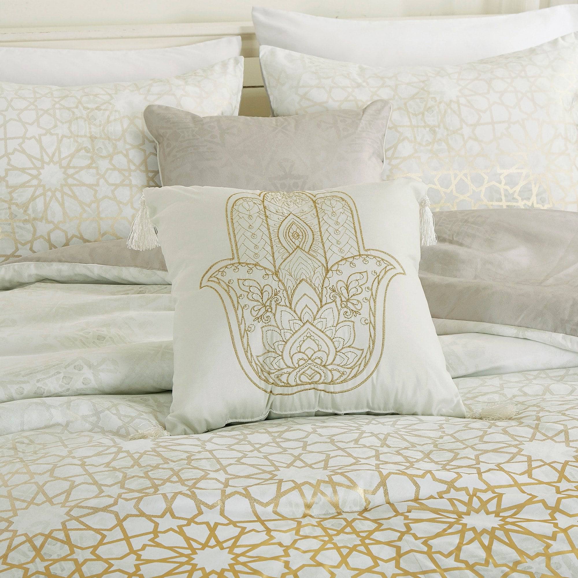 Royal Gold Jacquard Comforter - 6 Piece Set-Bedding-linen mart-King-Urbanheer