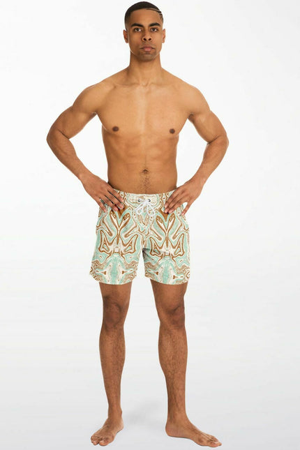 Caramel Marble 5.5" Men Swim Shorts