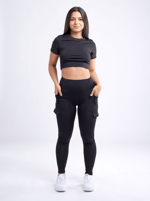 High-Waisted Leggings with Side Cargo Pockets-JupiterGear-French Camo-Small / Medium-Urbanheer