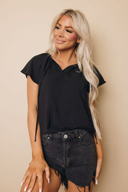 Evermore Ruffled Top-UHXSW-BLACK-SMALL-Urbanheer