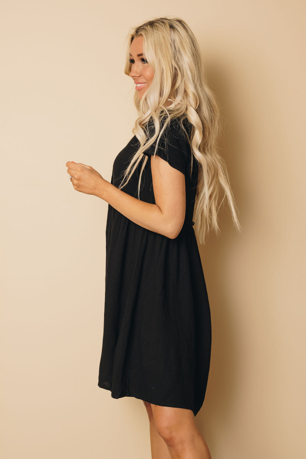 Josey Empire Waist Dress-UHXSW-BLACK-SMALL-Urbanheer