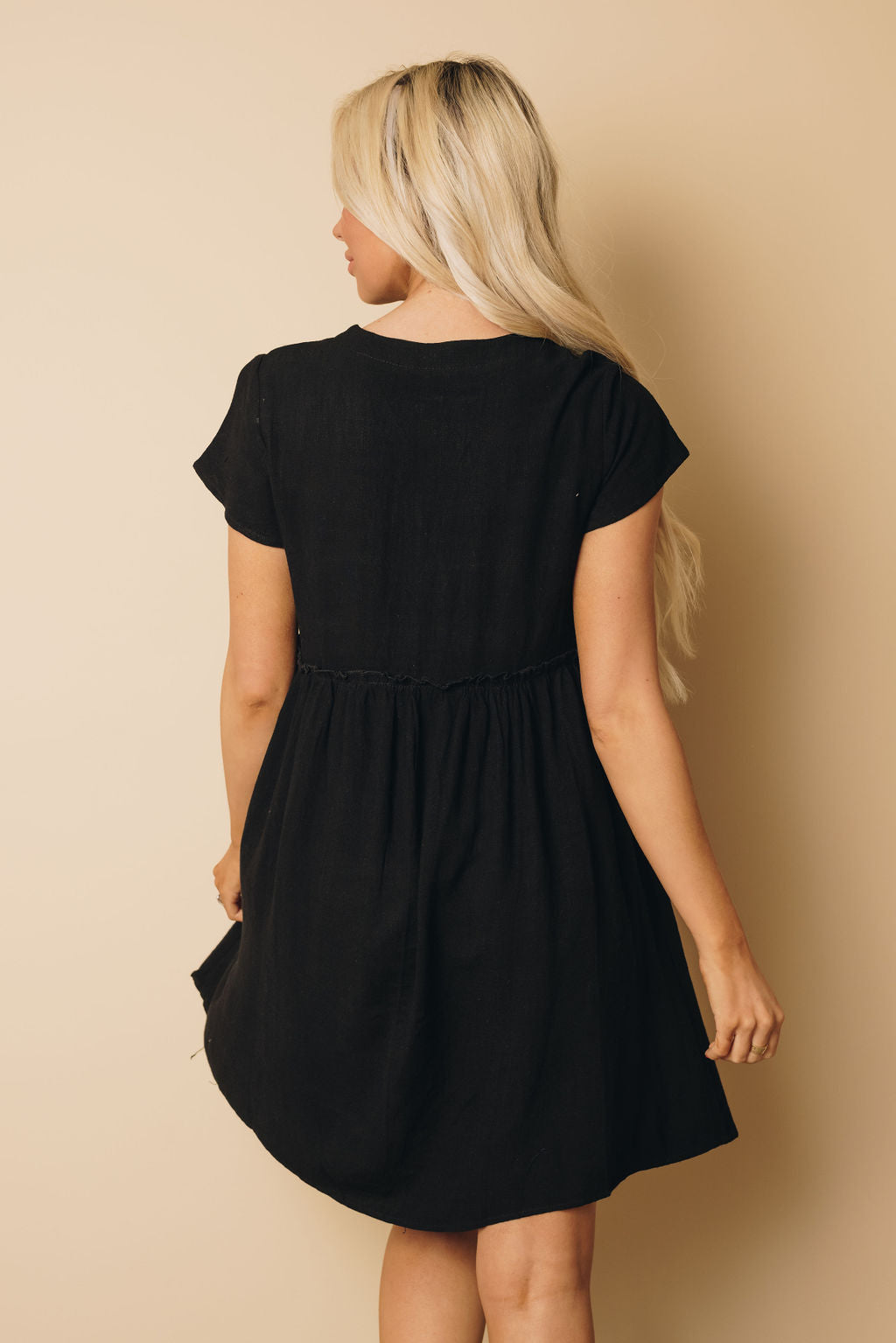 Josey Empire Waist Dress-UHXSW-BLACK-SMALL-Urbanheer