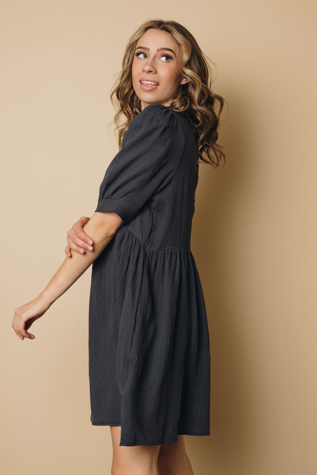 Gilbert Empire Waist Dress-UHXSW-PINK-SMALL-Urbanheer