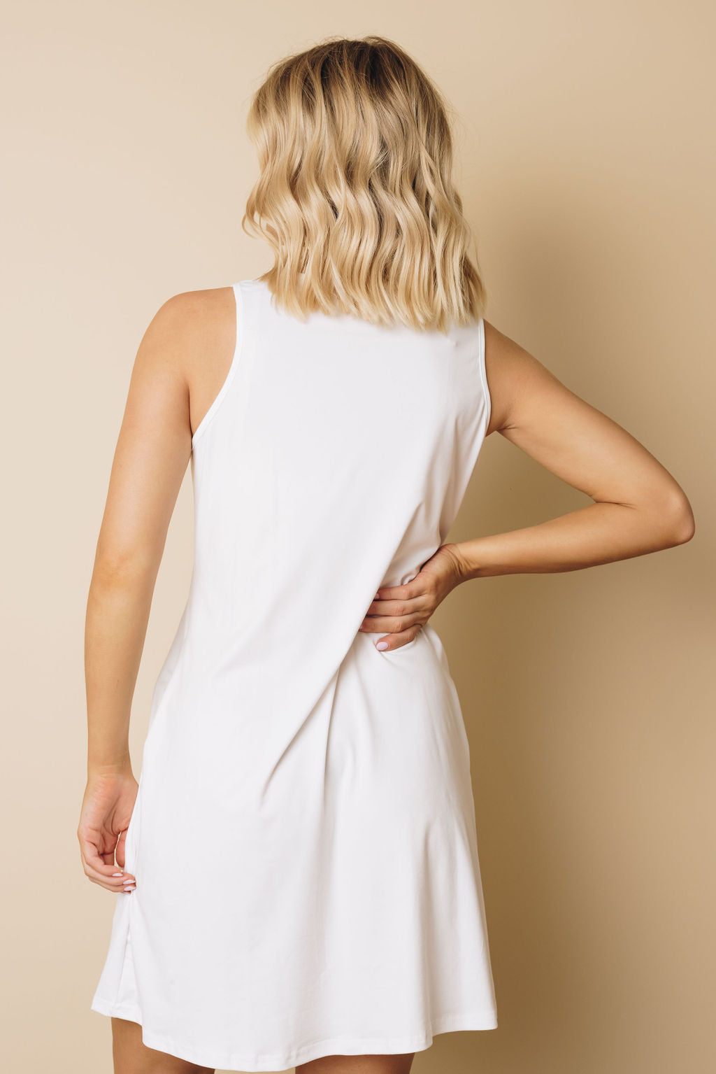 Float Drink Tan & Repeat Sleeveless Mini Dress-UHXSW-SMALL-Urbanheer