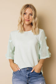 Kimono Sleeve Knit Top-UHXSW-GREEN-SMALL-Urbanheer