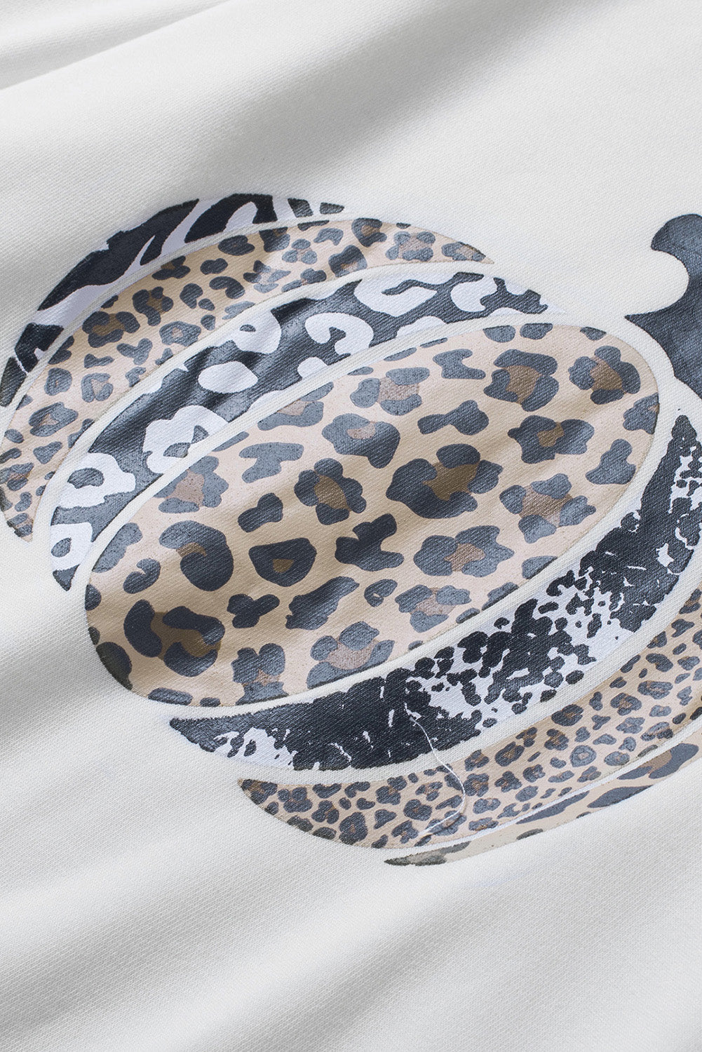 Animal Print Halloween Pumpkin Sweatshirt-UHXC-White-(US 4-6)S-Urbanheer