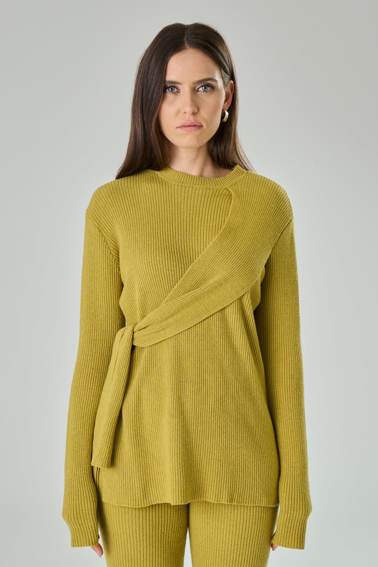 Girocollo Con Fiocco Laterale In Misto Cashmere - Antonia-Maglia-Tenné-XS-PANNA-Urbanheer
