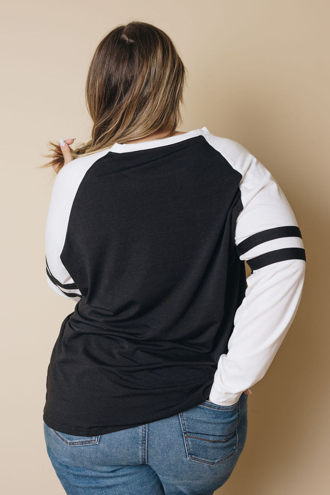 Plus Size - Brandi Striped Sleeve Top-Stay Warm in Style-Urbanheer