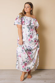 Plus Size - Shanon Off The Shoulder Floral Dress-UHXSW-1X-Urbanheer