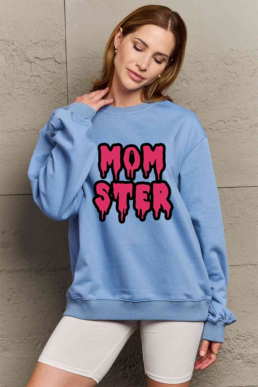 Simply Love Full Size Mom Ster Graphic Sweatshirt-Street 360-Black-S-Urbanheer