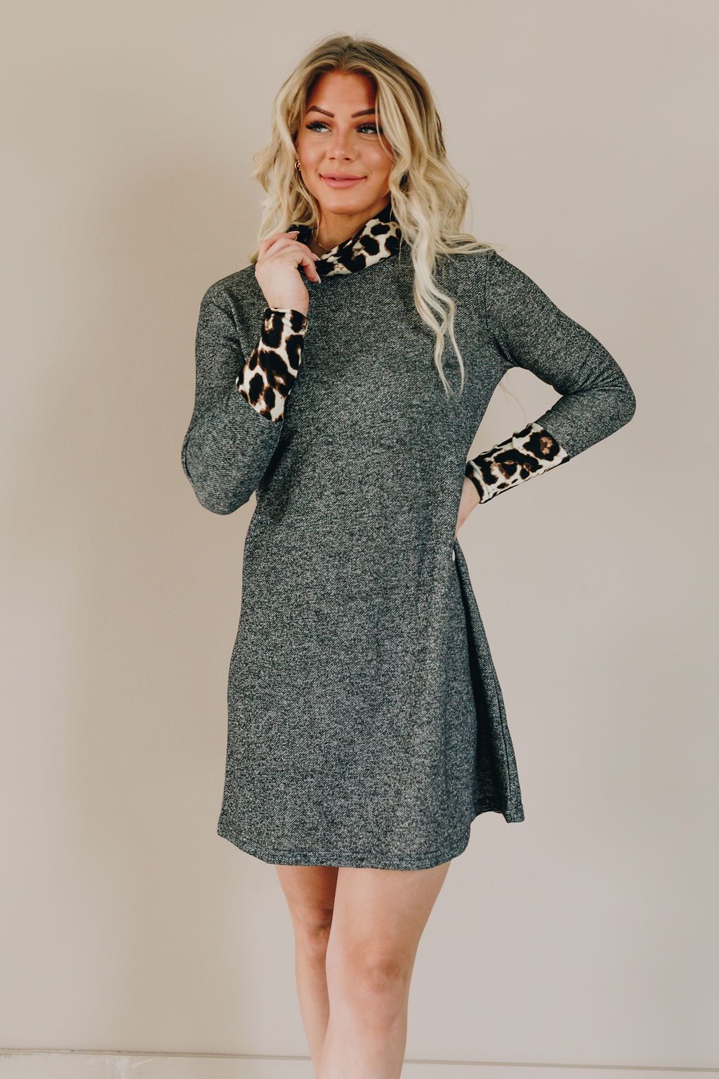 Get Loud Leopard Accent Midi Dress-UHXSW-M-Urbanheer