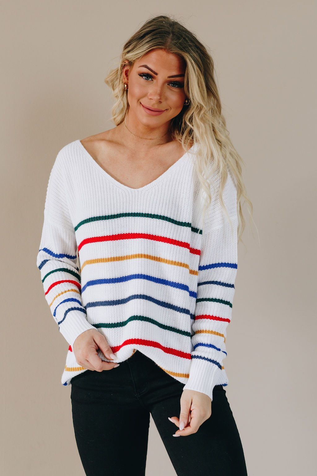 Rich Harvest Striped Knit Sweater-UHXSW-BLUE-S-Urbanheer
