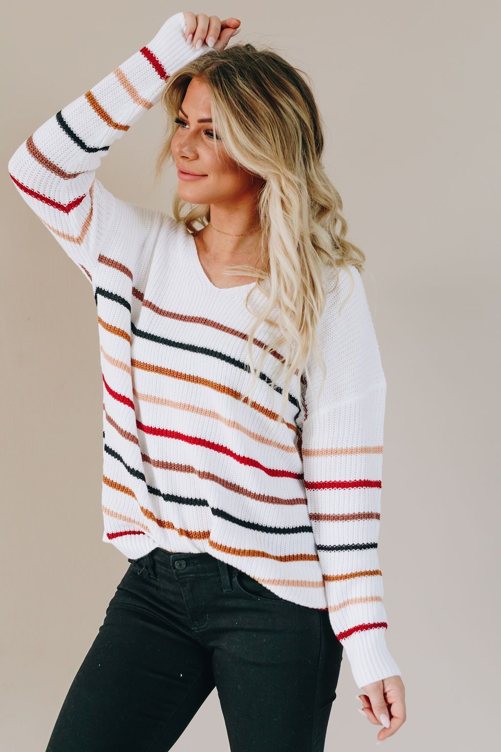Rich Harvest Striped Knit Sweater-UHXSW-BLUE-S-Urbanheer